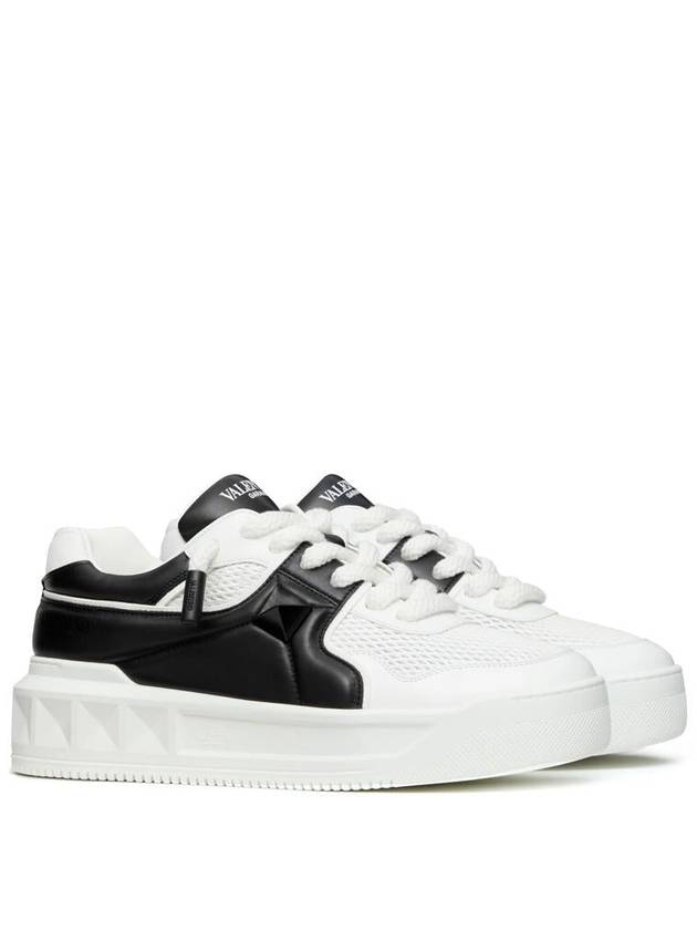 One Stud XL Low Top Sneakers Black White - VALENTINO - BALAAN 3