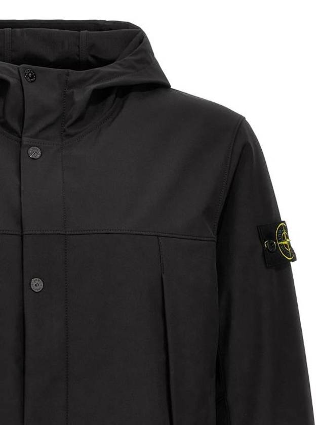 Light Soft Shell R E Dye Technology In Recycled Polyester Hooded Jacket Black - STONE ISLAND - BALAAN 4