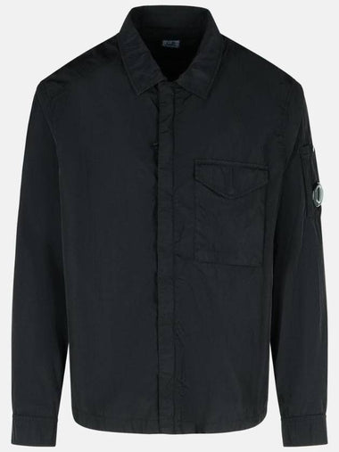 Full Zip Long Sleeve Shirt Black - CP COMPANY - BALAAN 1