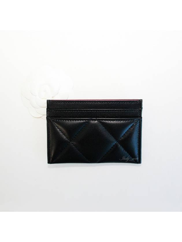 19 Quilted Lambskin Gold Plate Chain Card Wallet Black - CHANEL - BALAAN 4