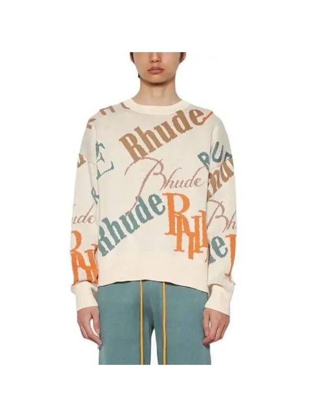 Logo jacquard crew neck knit RHPS23SW05822181 1181 - RHUDE - BALAAN 2