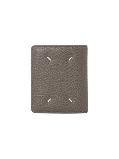 Stitch Leather Compact Half Wallet Grey Brown - MAISON MARGIELA - BALAAN 1