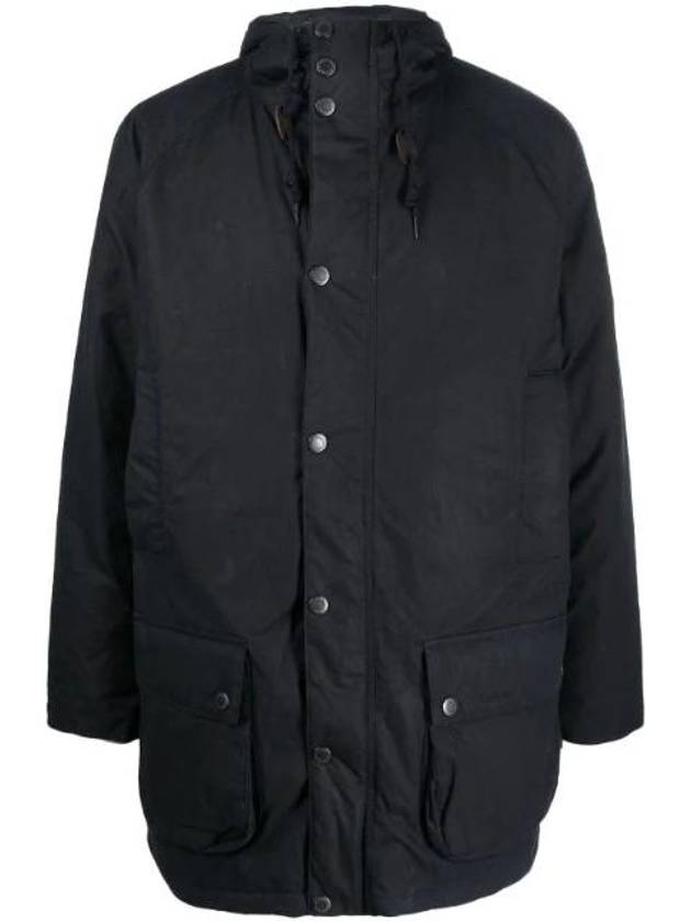 Hooded Beaufort Wax Jacket Navy - BARBOUR - BALAAN 1