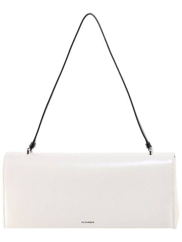 Logo Patent Leather Shoulder Bag White - JIL SANDER - BALAAN 1