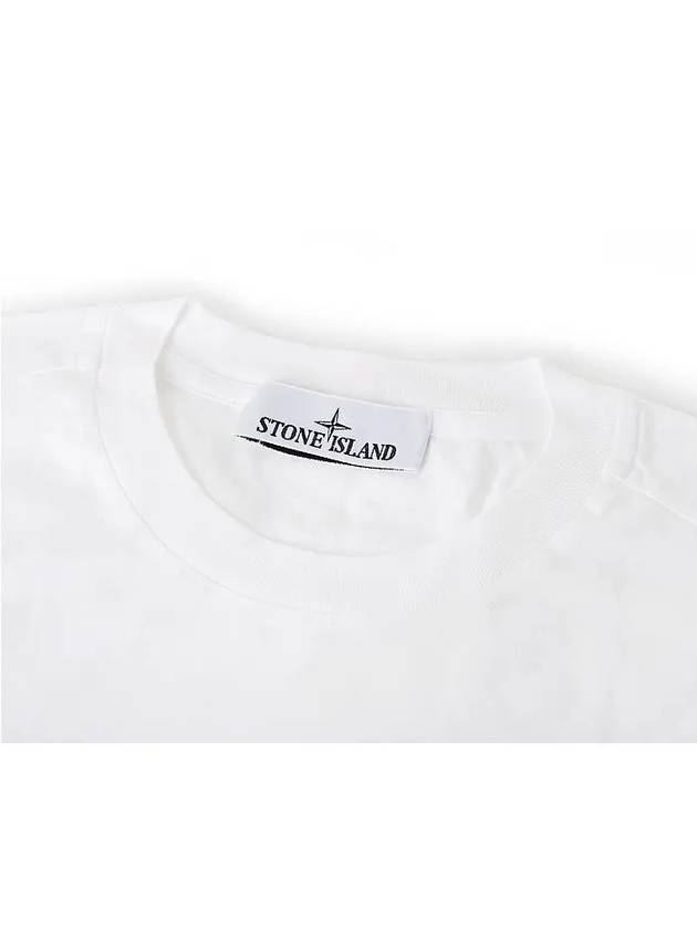 Logo Patch Short Sleeve T-Shirt White - STONE ISLAND - BALAAN 4