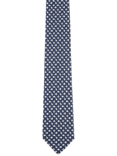 Men's Savannah Silk Tie Navy - SALVATORE FERRAGAMO - BALAAN 2