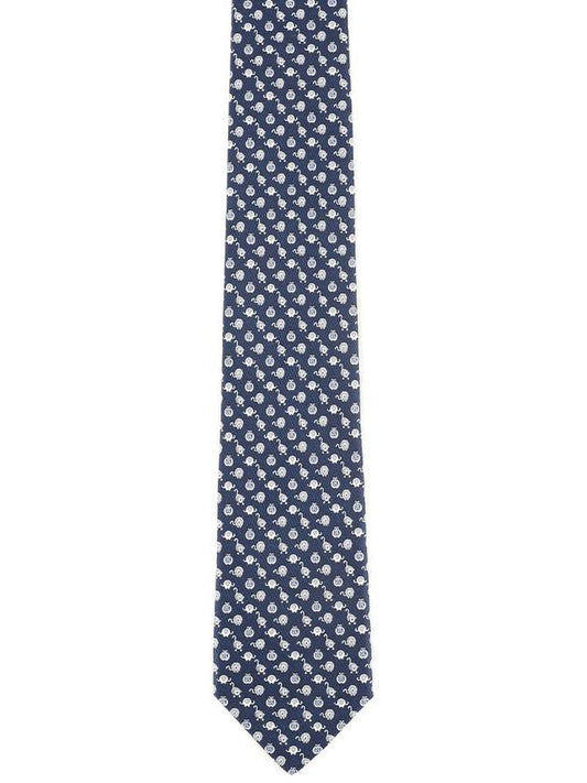 Men's Savannah Silk Tie Navy - SALVATORE FERRAGAMO - BALAAN 2