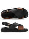 Fussbett Leather Sandals Black Brown - MARNI - BALAAN 3