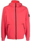 Men's Wappen Patch Softshell Zip Up Hoodie Red - STONE ISLAND - BALAAN 2