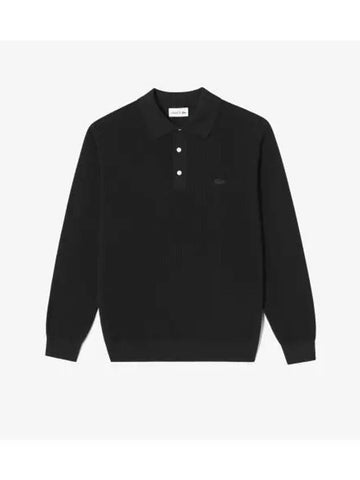 Men s Pique Collar Sweater Polo Black - LACOSTE - BALAAN 1