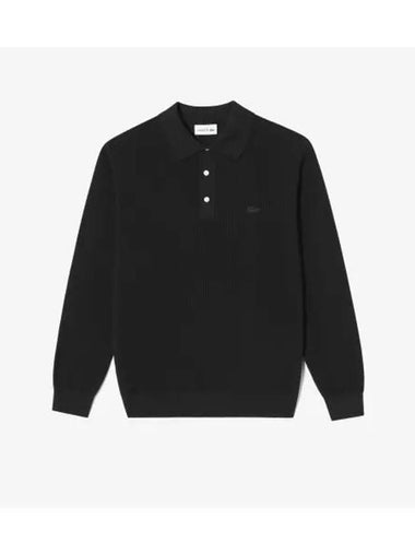 Men s Pique Collar Sweater Polo Black - LACOSTE - BALAAN 1