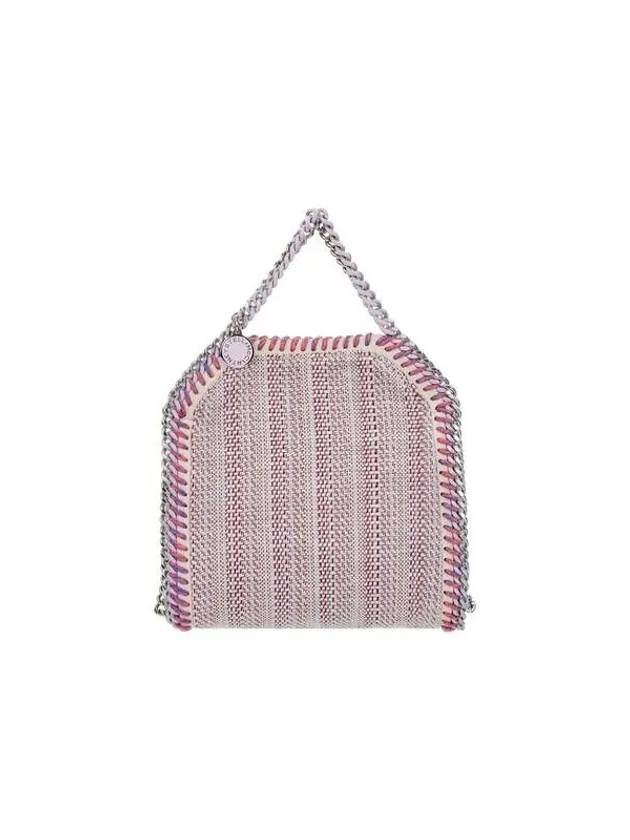 STELLA McCARTNEY Falabella Linen Tiny Tote Bag Violet - STELLA MCCARTNEY - BALAAN 1