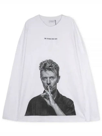 Men s David Bowie Silent White Long Sleeve T shirt NUS19233 001 1156744 - IH NOM UH NIT - BALAAN 1