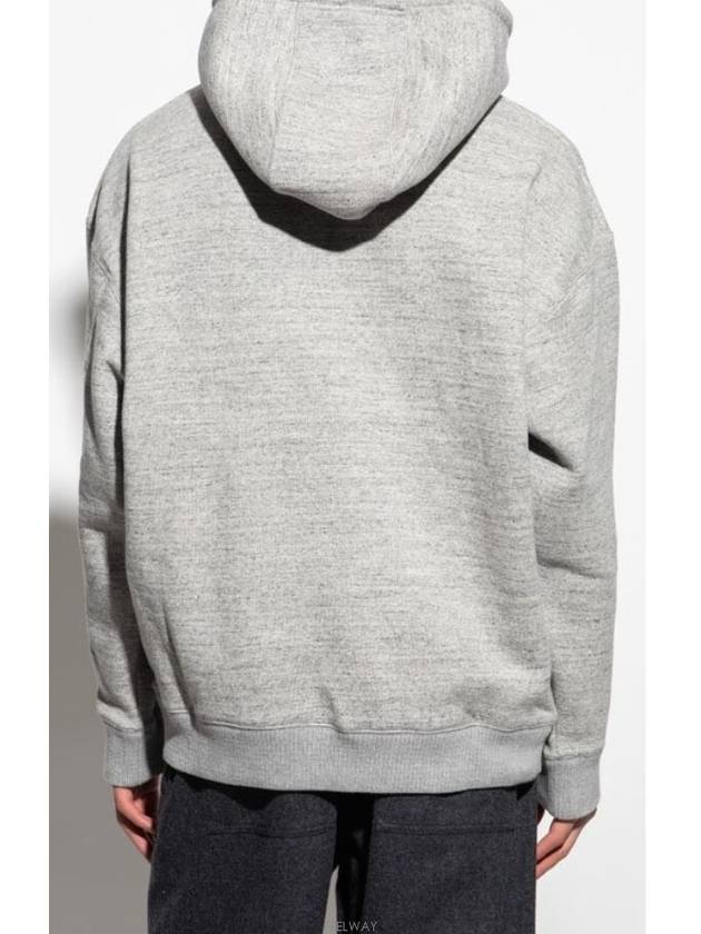 Logo Oversized Fit Cotton Hoodie Grey Melange - LOEWE - BALAAN 5