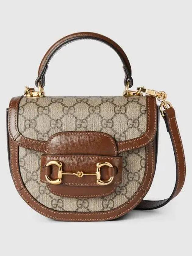 Horsebit 1955 Mini Top Handle Bag Beige Ebony Supreme 78138792TCG8563 - GUCCI - BALAAN 1