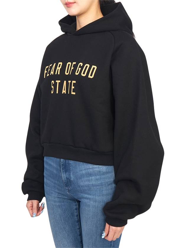 Logo Print Cropped Hoodie Black - FEAR OF GOD - BALAAN 3