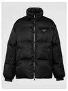 Medium-Length Re-Nylon Reversible Down Padded Jacket Black - PRADA - BALAAN 2