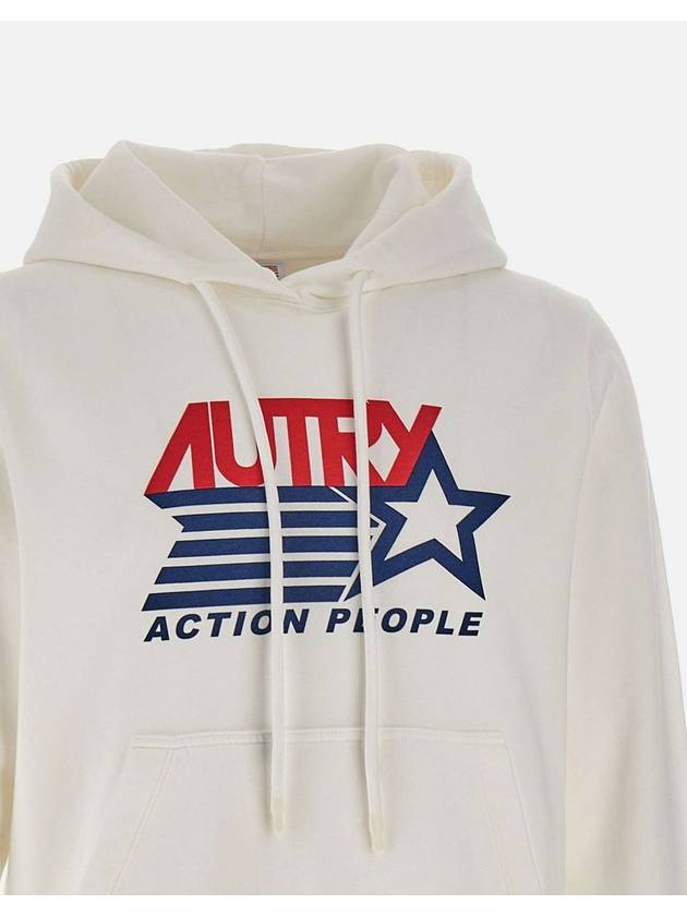 Iconic Logo Print Hoodie White - AUTRY - BALAAN 5