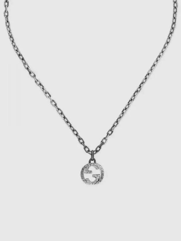 Women's Interlocking G Pendant Necklace YBB455307001 Silver - GUCCI - BALAAN 2