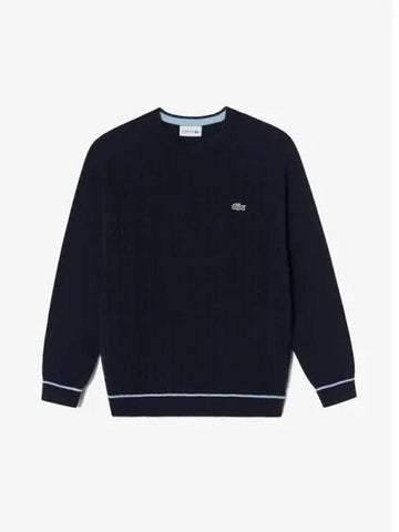 Men s cable round sweater AH806E 54N HD domestic product GQ2N24090541785 - LACOSTE - BALAAN 1