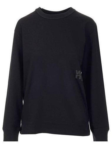 logo detail long sleeve t-shirt black - ALEXANDER WANG - BALAAN 1