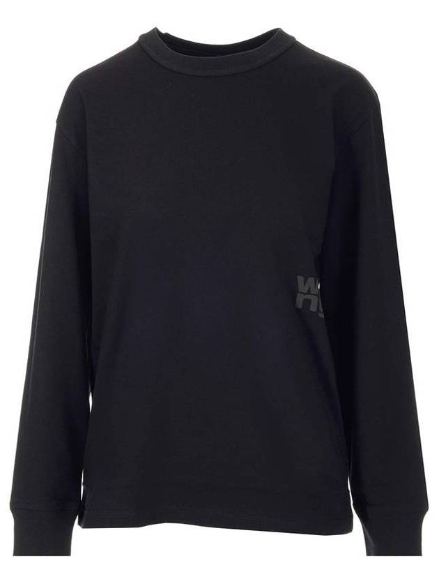 logo detail long sleeve t-shirt black - ALEXANDER WANG - BALAAN 1