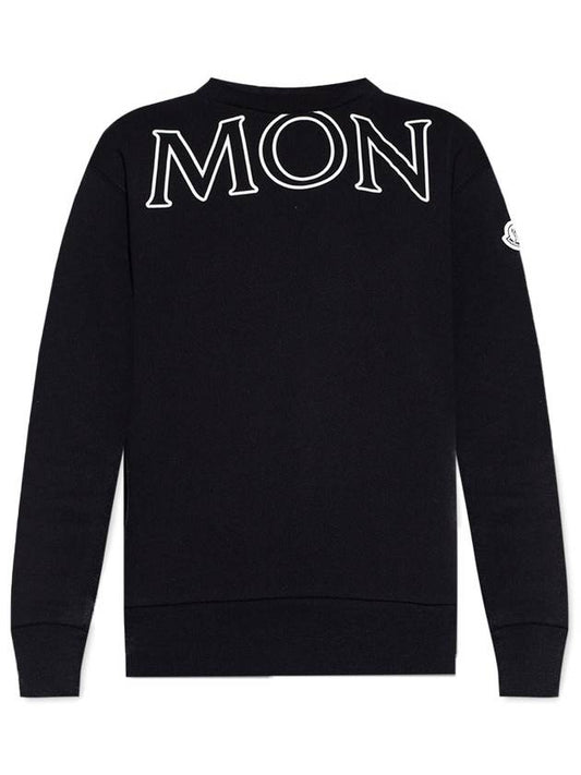 Women's Logo Patch Cotton Fleece Sweatshirt Black - MONCLER - BALAAN.