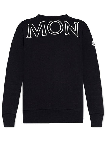 Women's Logo Patch Cotton Fleece Sweatshirt Black - MONCLER - BALAAN 1