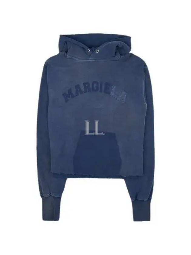 Logo Vintage Cotton Cropped Hoodie Blue - MAISON MARGIELA - BALAAN 2