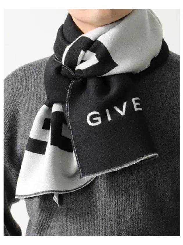 Two tone logo silk wool muffler black GV3518 J4546 1 - GIVENCHY - BALAAN 7