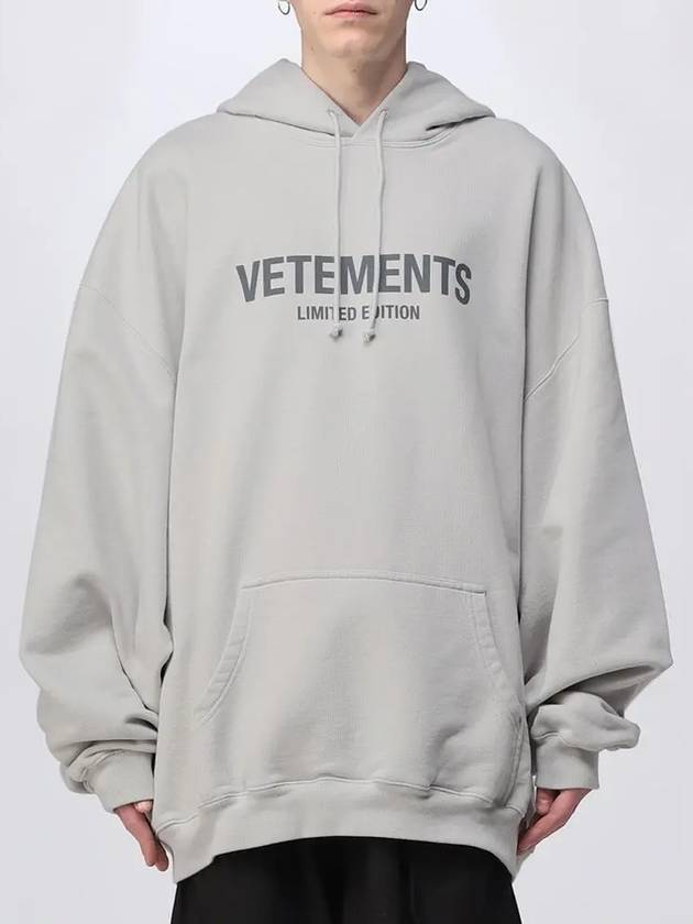 Logo Print Drawstring Hoodie Dirty White - VETEMENTS - BALAAN 3