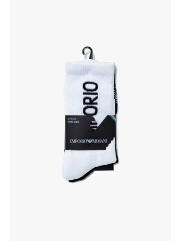 UNDERWEAR Men s Logo Graphic Ribbed Socks 2PACK Multi - EMPORIO ARMANI - BALAAN 1