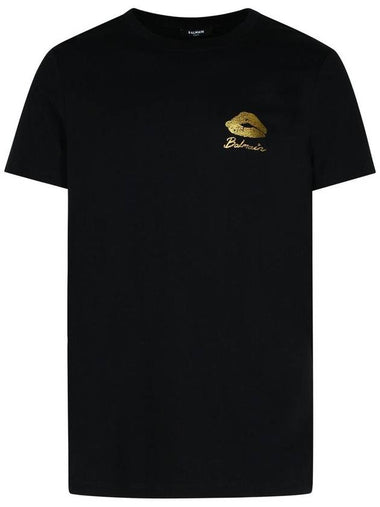 Balmain Black Cotton T-Shirt - BALMAIN - BALAAN 1