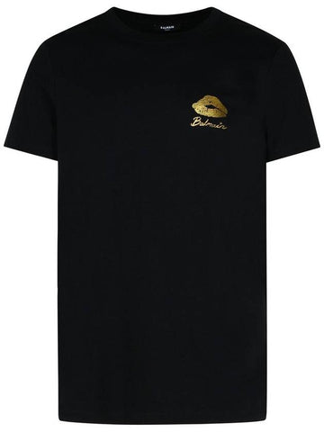 Balmain Black Cotton T-Shirt - BALMAIN - BALAAN 1