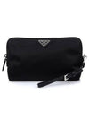 Triangle Logo Re-Nylon Pouch Bag Black - PRADA - BALAAN 3