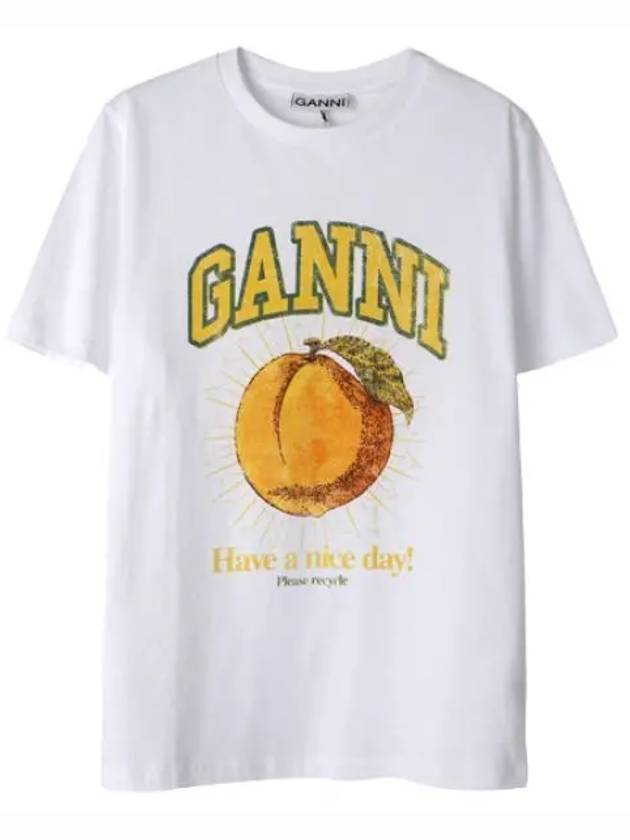 relaxed peach t shirt - GANNI - BALAAN 1