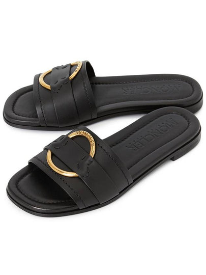 Bell Leather Slippers Black - MONCLER - BALAAN 2