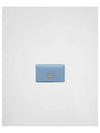 Saffiano Metal Logo Card Wallet Celeste - PRADA - BALAAN 2