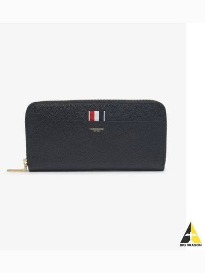 Grosgrain Tab Leather Continental Long Wallet Black - THOM BROWNE - BALAAN 2