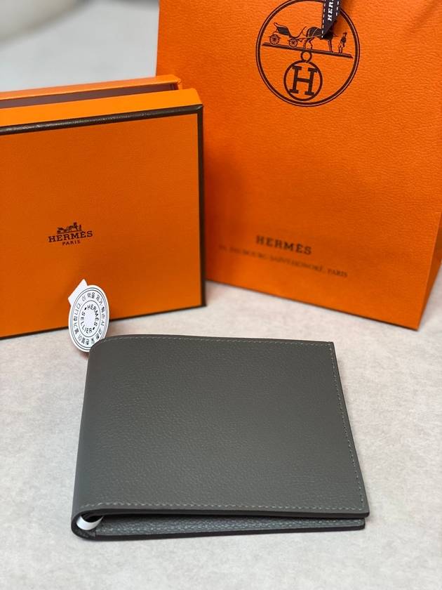 Citizen Twill Compact Card Wallet Gris Mayer - HERMES - BALAAN 6