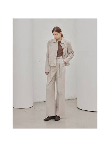 Medicine Two Pintuck Wide Pants Beige - ARIFF - BALAAN 1