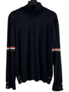 Fine Merino Striped Turtleneck Navy - THOM BROWNE - BALAAN 2