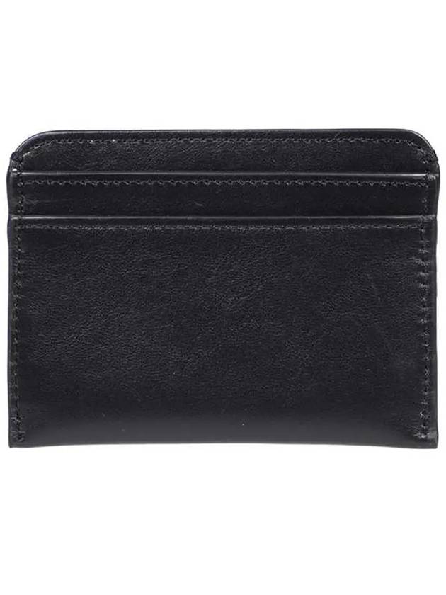 Sense Embroidered Logo Calfskin Card Wallet Black - CHLOE - BALAAN 4