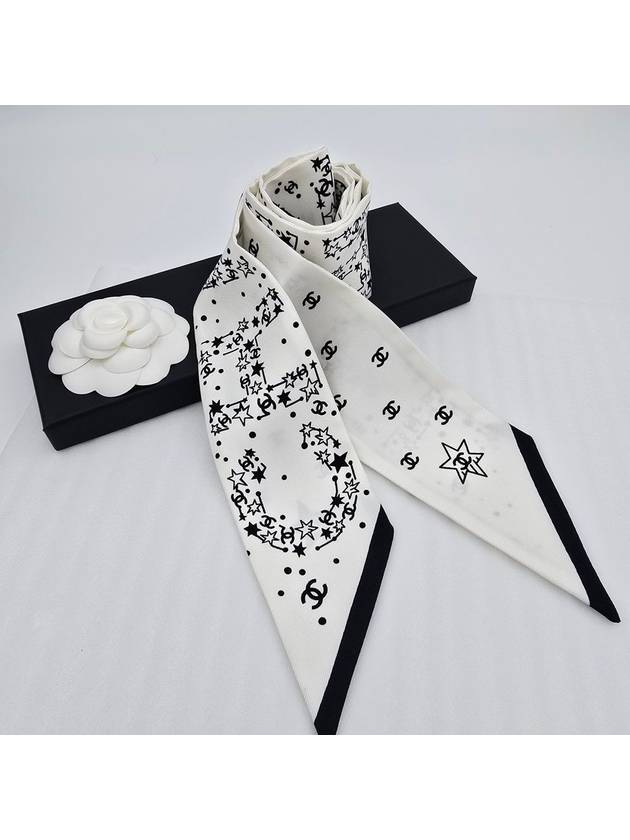 Scarf Bandeau Twilly White CC Logo AAA663 - CHANEL - BALAAN 4