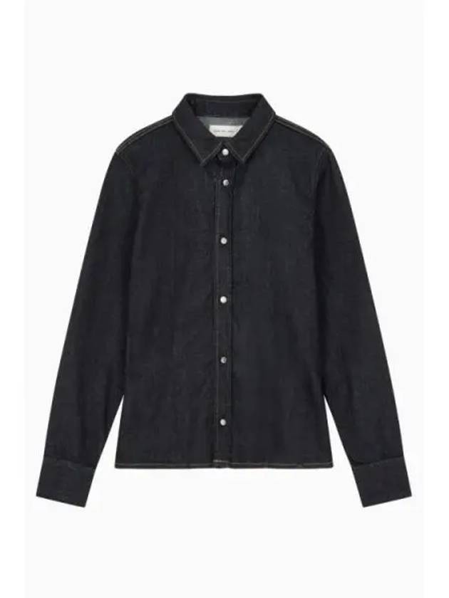 Jeans Long Sleeve Denim Shirt Black - CALVIN KLEIN - BALAAN 2