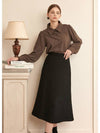 Women's Comely Wool Tweed Skirt Black P00000EW - MICANE - BALAAN 4