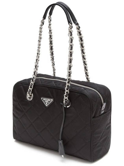 Prada Pocono Nylon Quilted Chain Shoulder Bag Black - PRADA - BALAAN 2