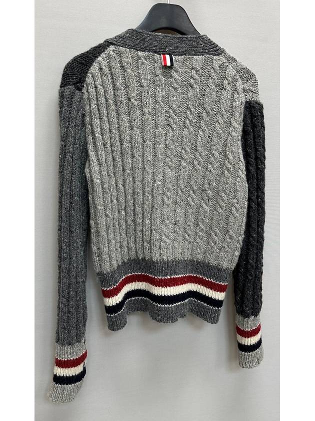 Funmix Mohair Tweed Striped Cardigan 2 - THOM BROWNE - BALAAN 6