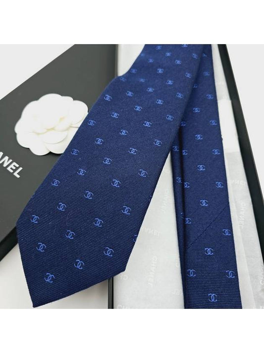 Men s Tie CC Logo Navy - CHANEL - BALAAN 1