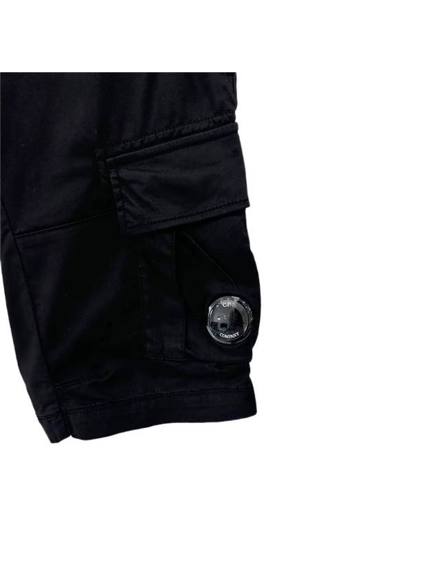 Men's Stretch Satin Lens Cargo Shorts Black - CP COMPANY - BALAAN 3